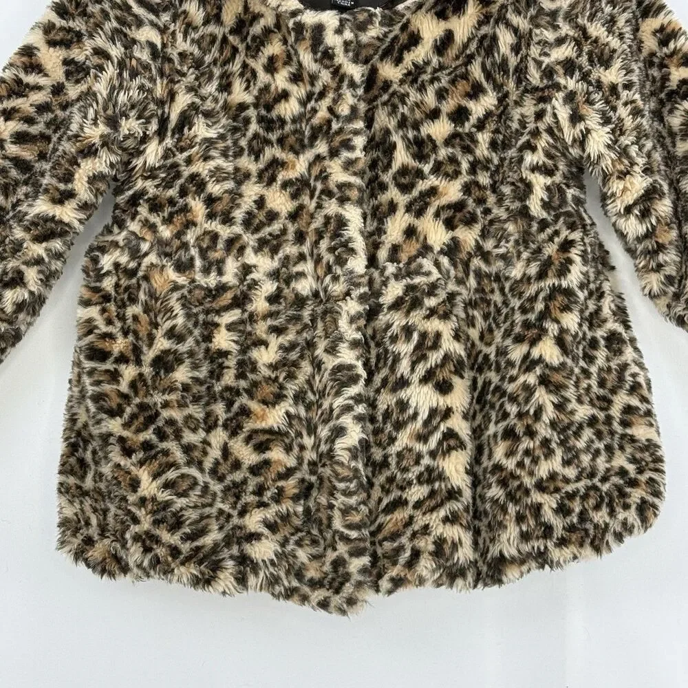 Rothschild Girl’s Leopard Print Faux Fur Jacket Coat, Size M 5/6